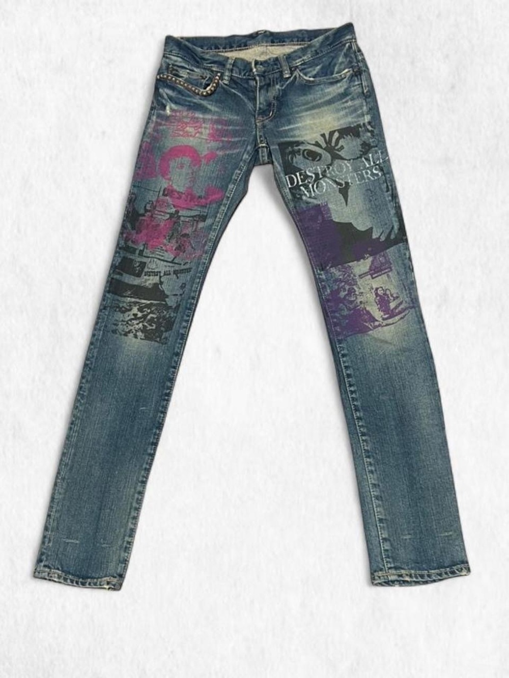 Super RARE Hysteric Glamour x Destroy All Monster 👿 lowrise jeans